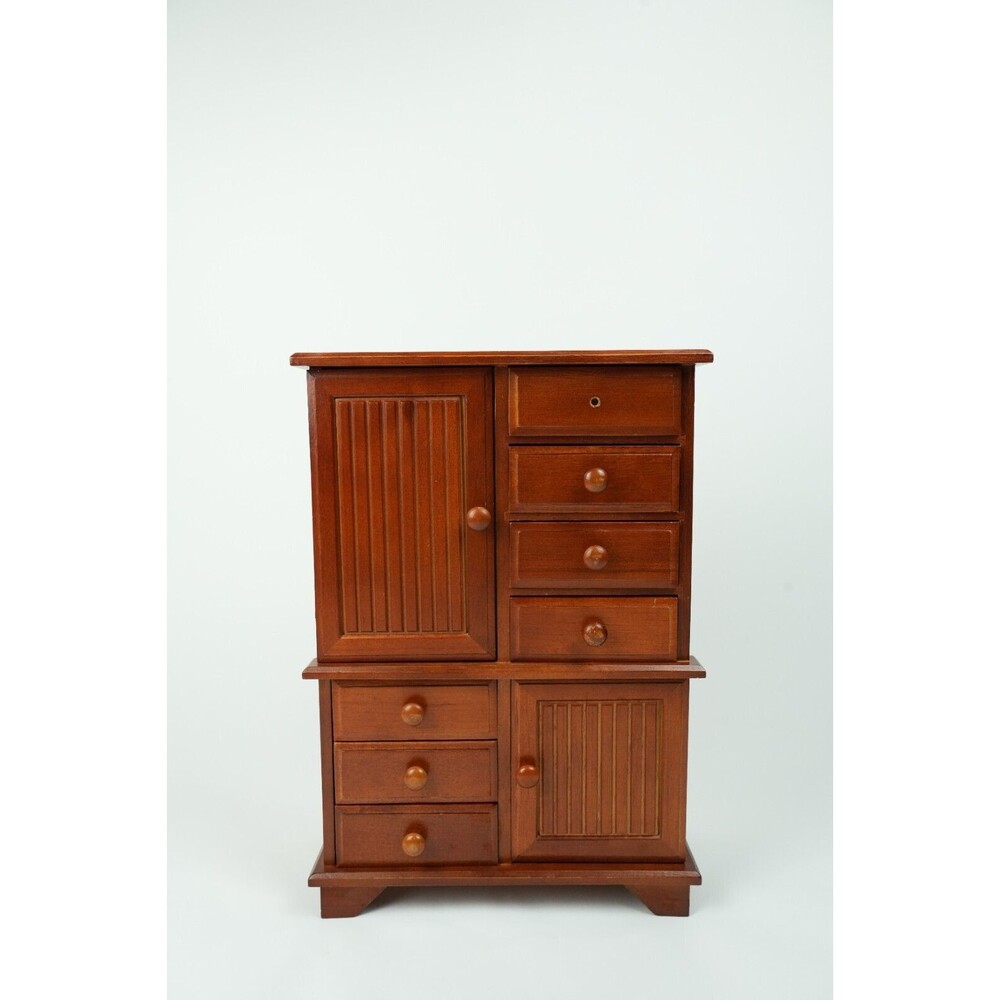 Vintage Mele Carved Wood Large Jewelry Armoire -Elegant Storage for Your Jewelry